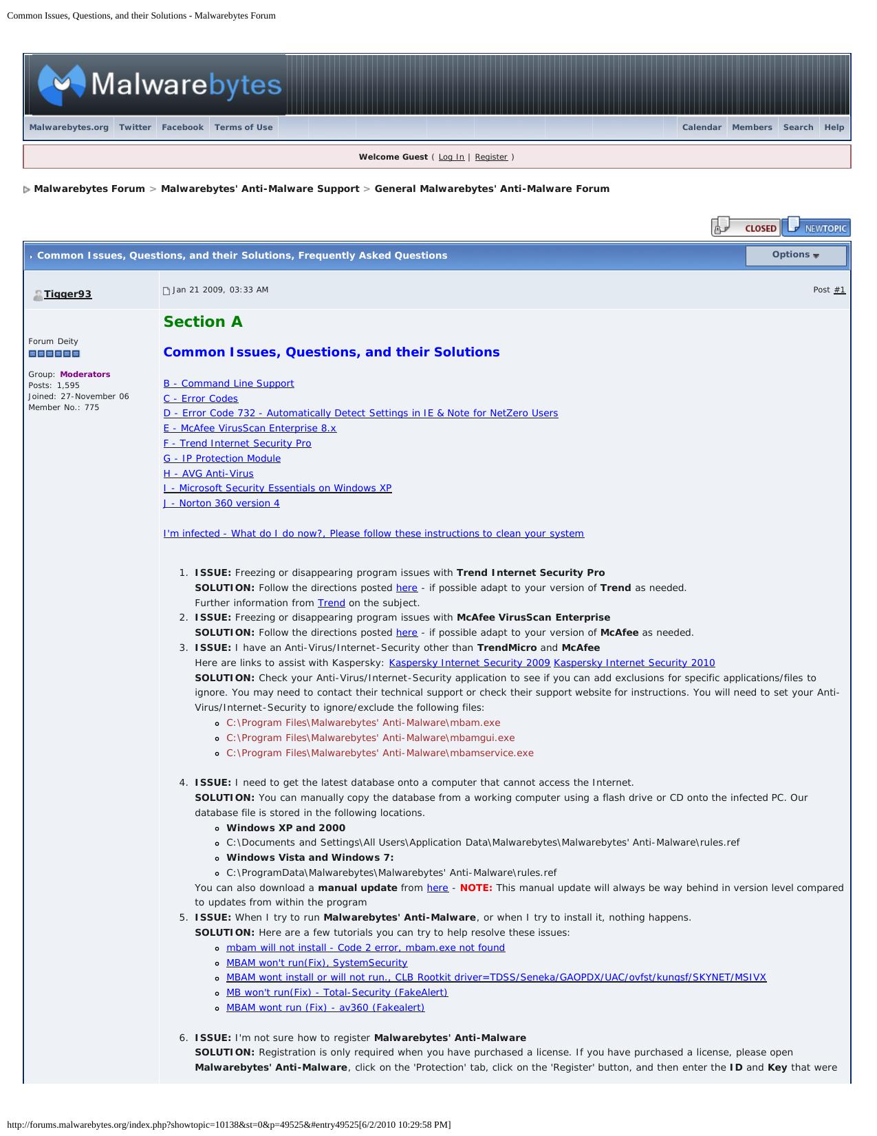 Common Issues, Questions, and their Solutions - Malwarebytes Forum by Malwarebytes Forum
