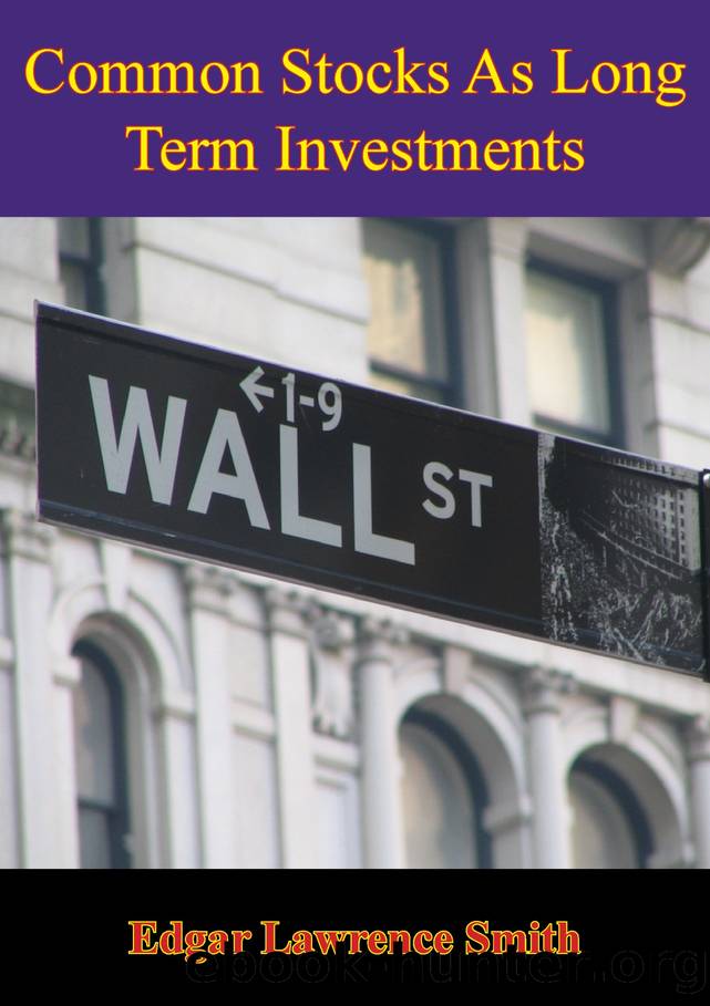 Common Stocks As Long Term Investments by Edgar Lawrence Smith