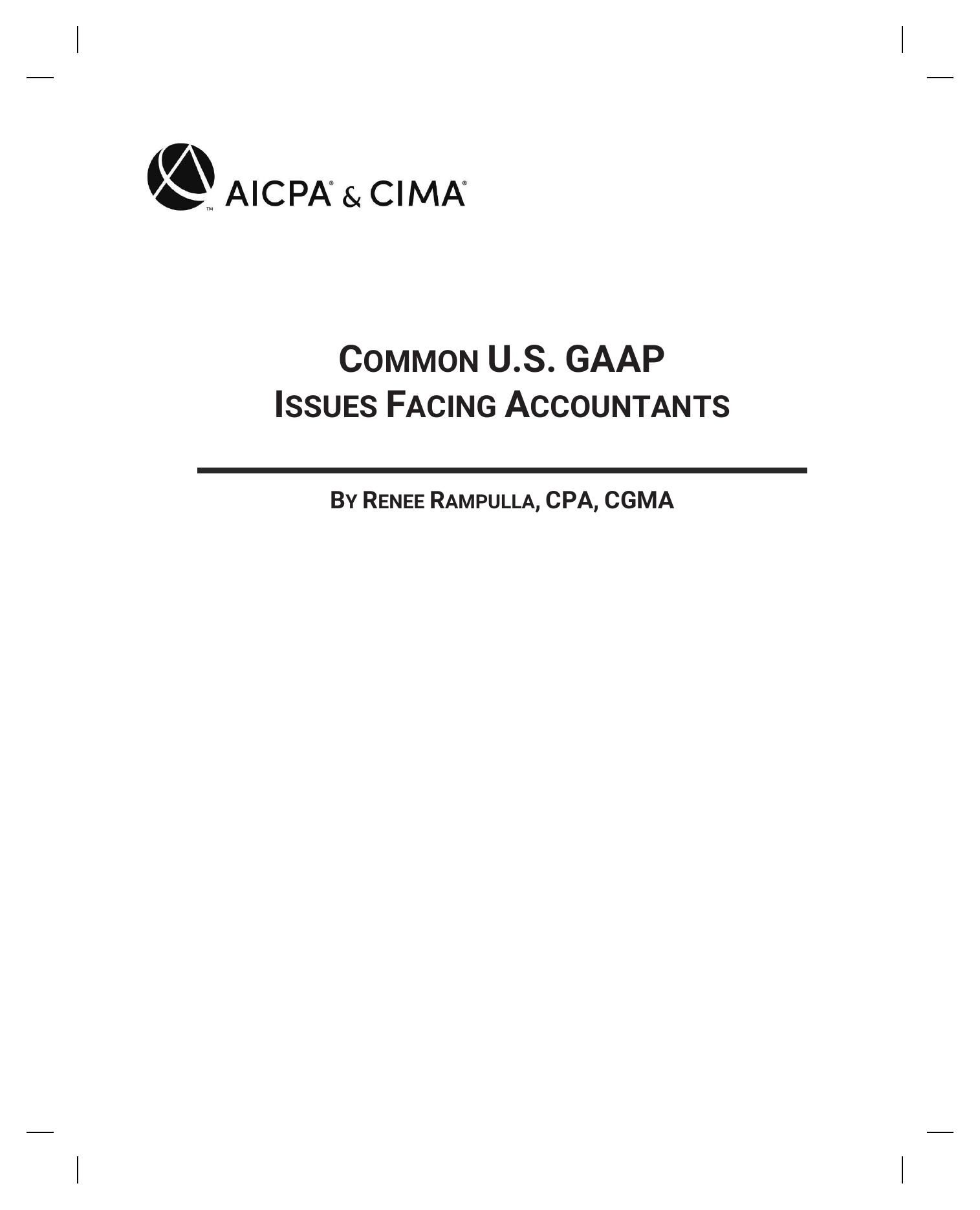 Common U.S. GAAP Issues Facing Accountants, 2nd Edition by Unknow