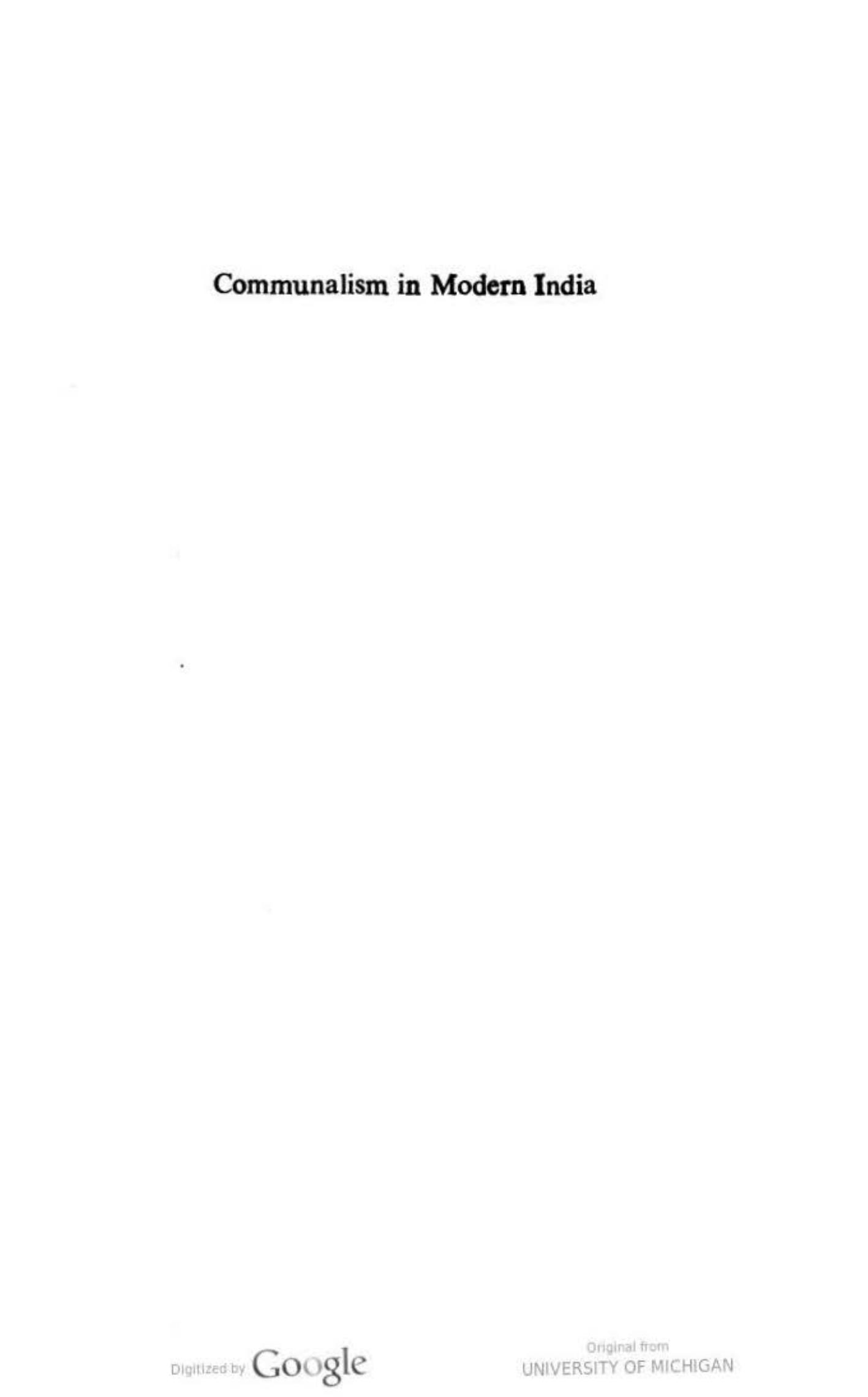 Communalism in Modern India by Bipan Chandra