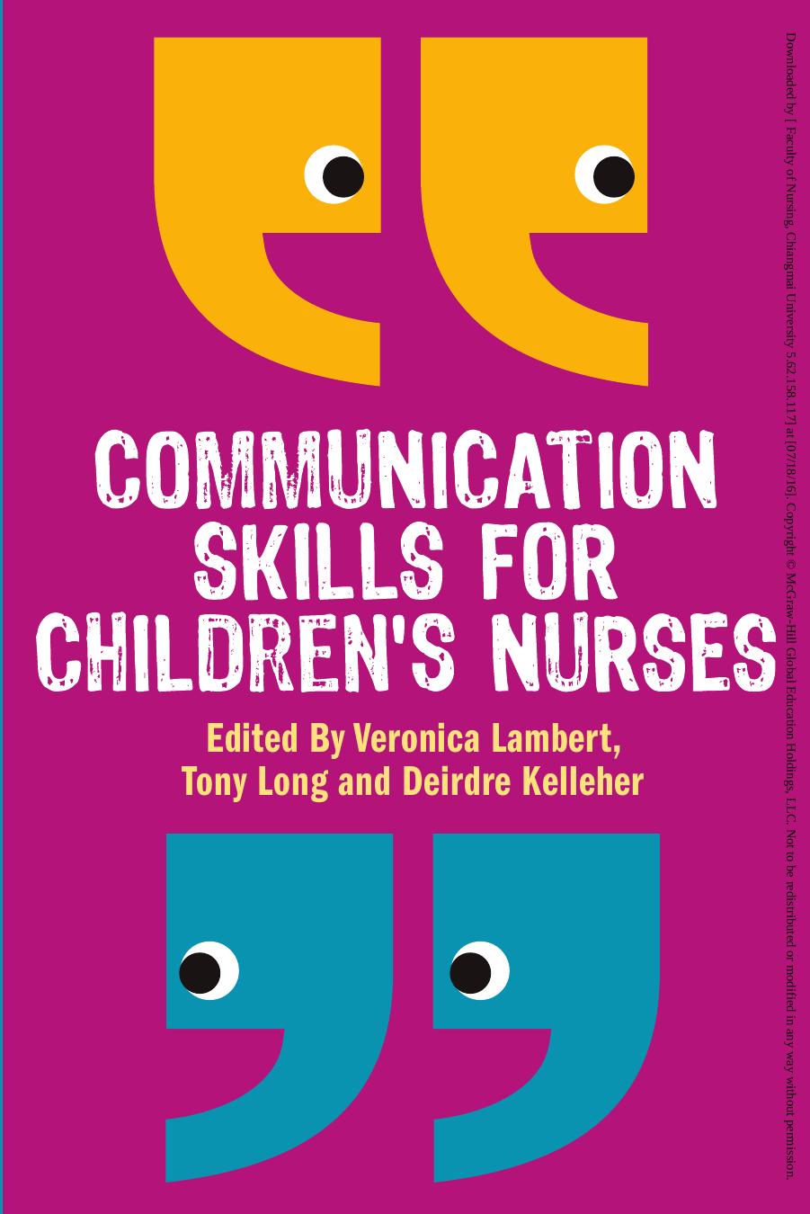 Communication Skills for Children's Nurses by Unknow