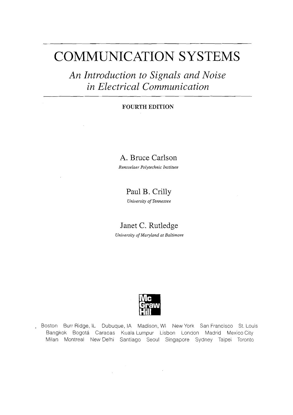 Communication System Bruce Carlson 4ed by unknow
