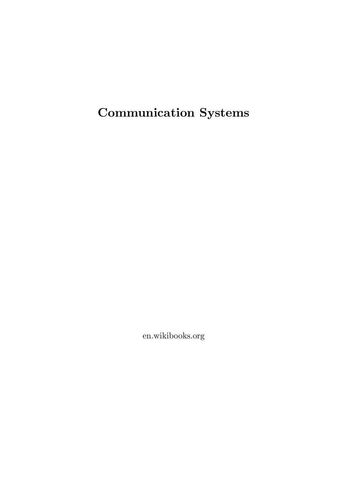 Communication Systems by Unknown