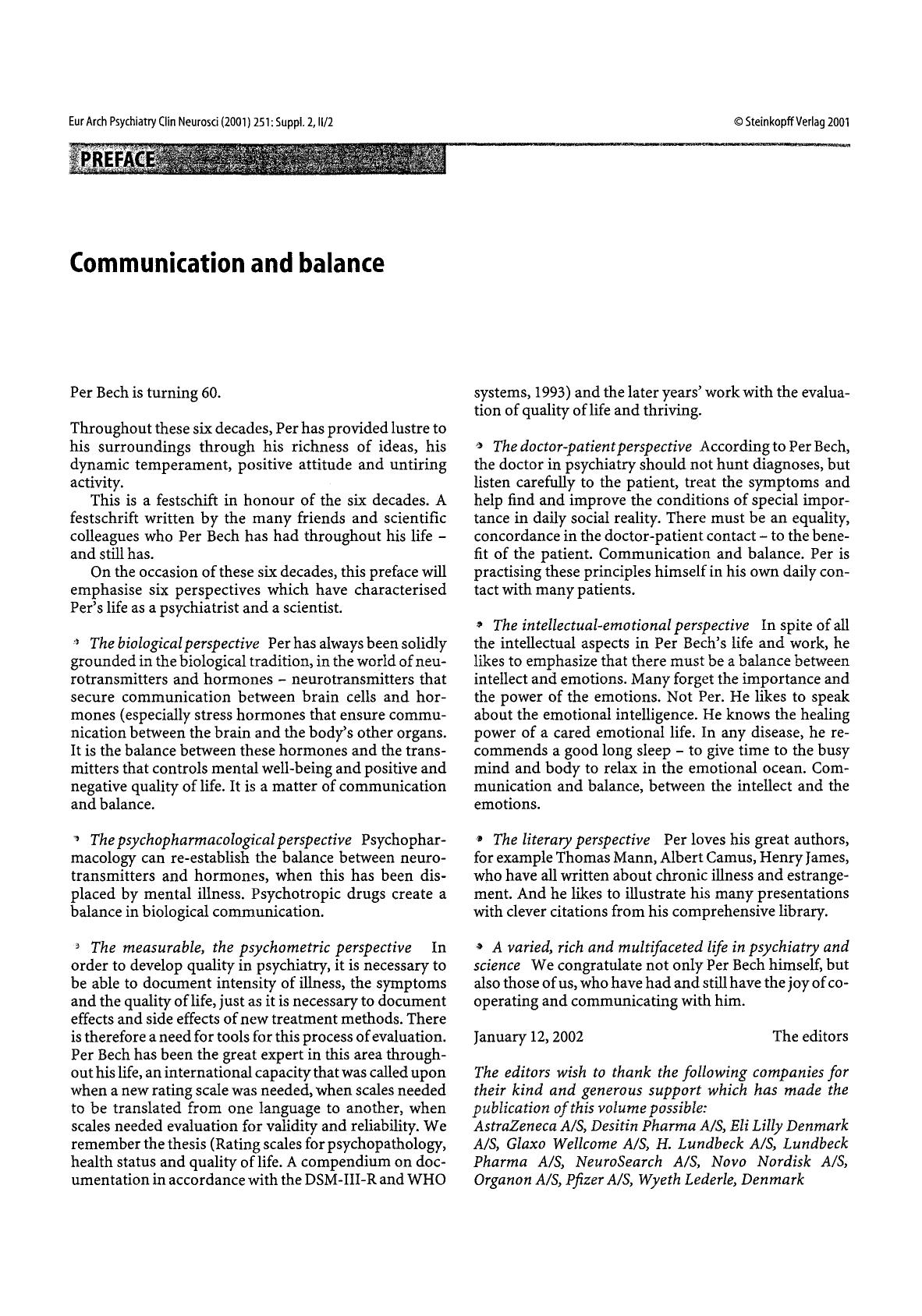 Communication and balance by Unknown