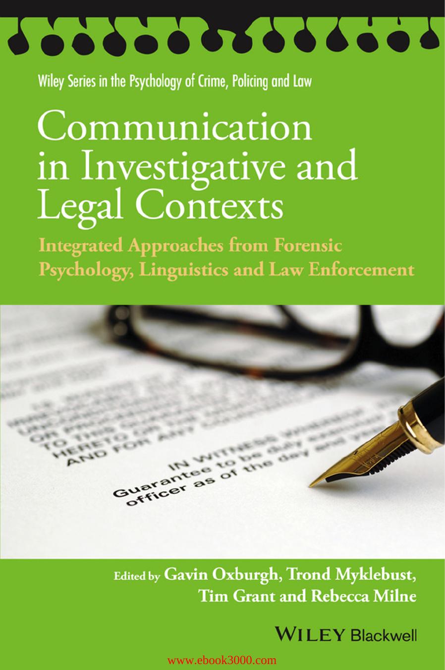 Communication in Investigative and Legal Contexts by Unknow