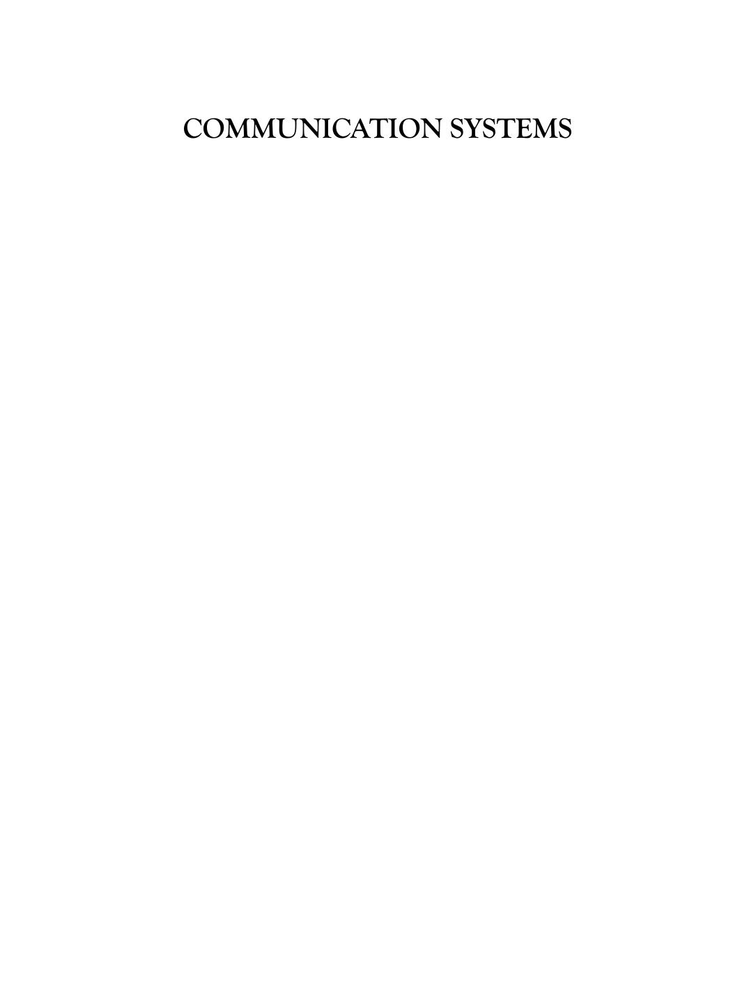 Communication systems by P Ramakrishna Rao