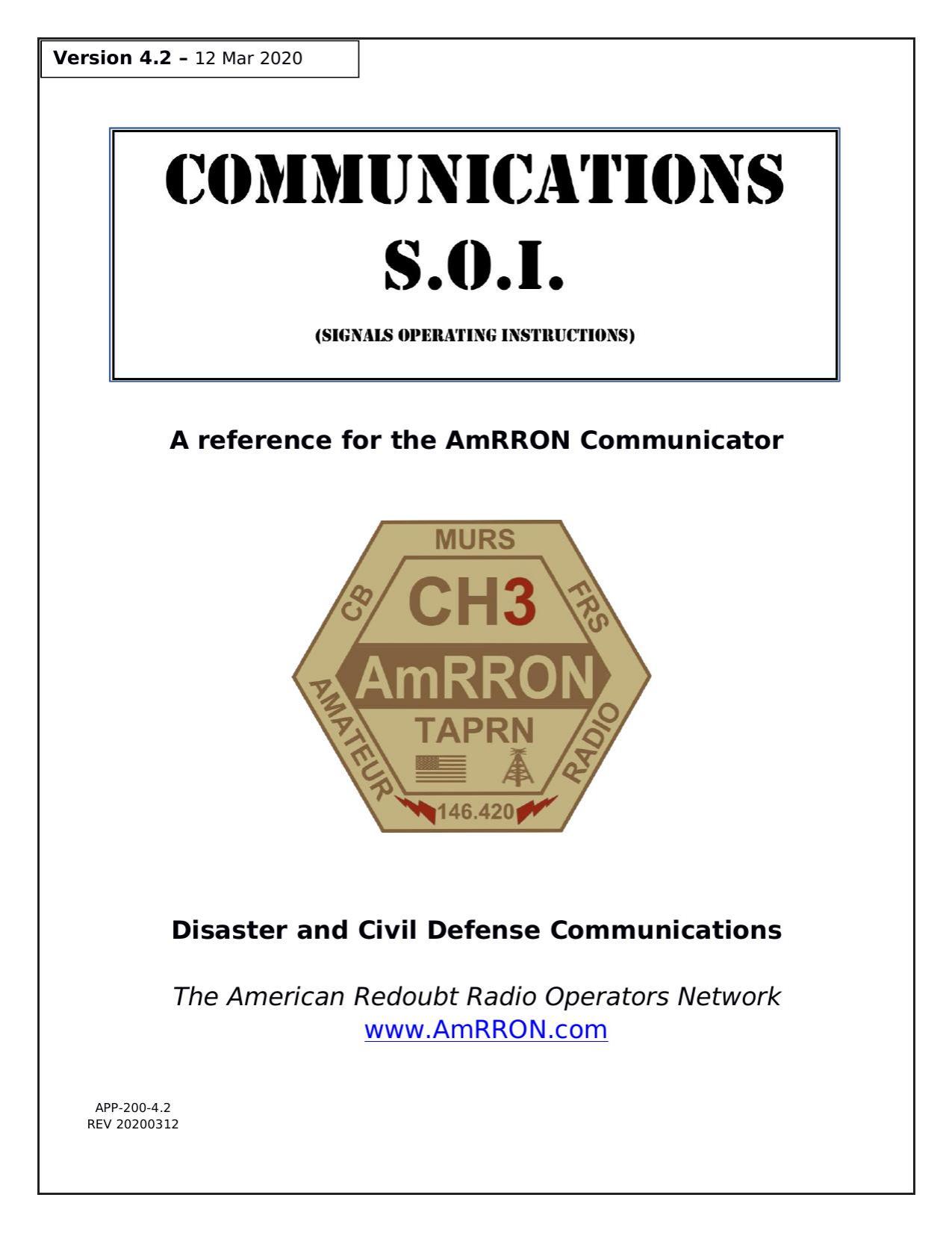 Communications SOI Version 4.2 by AmRRON