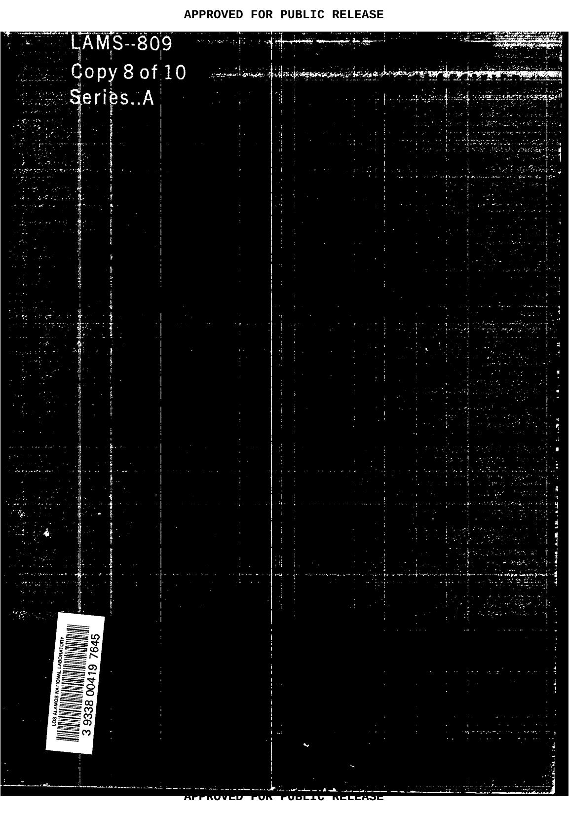 Communications for Operation Sandstone LAMS-809 by LANL Research Library LWW Project
