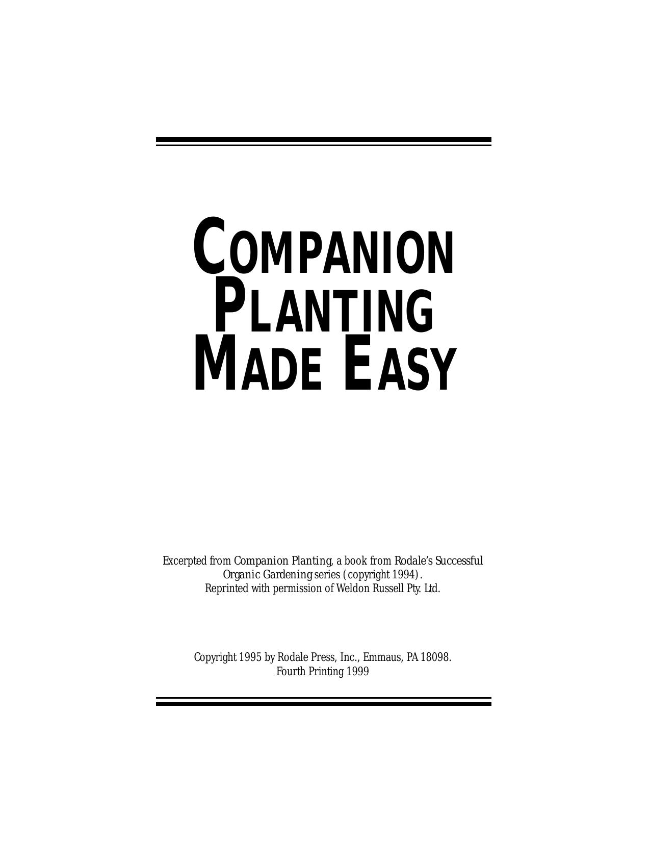 Companion Planting Made Easy by Rodale Inc