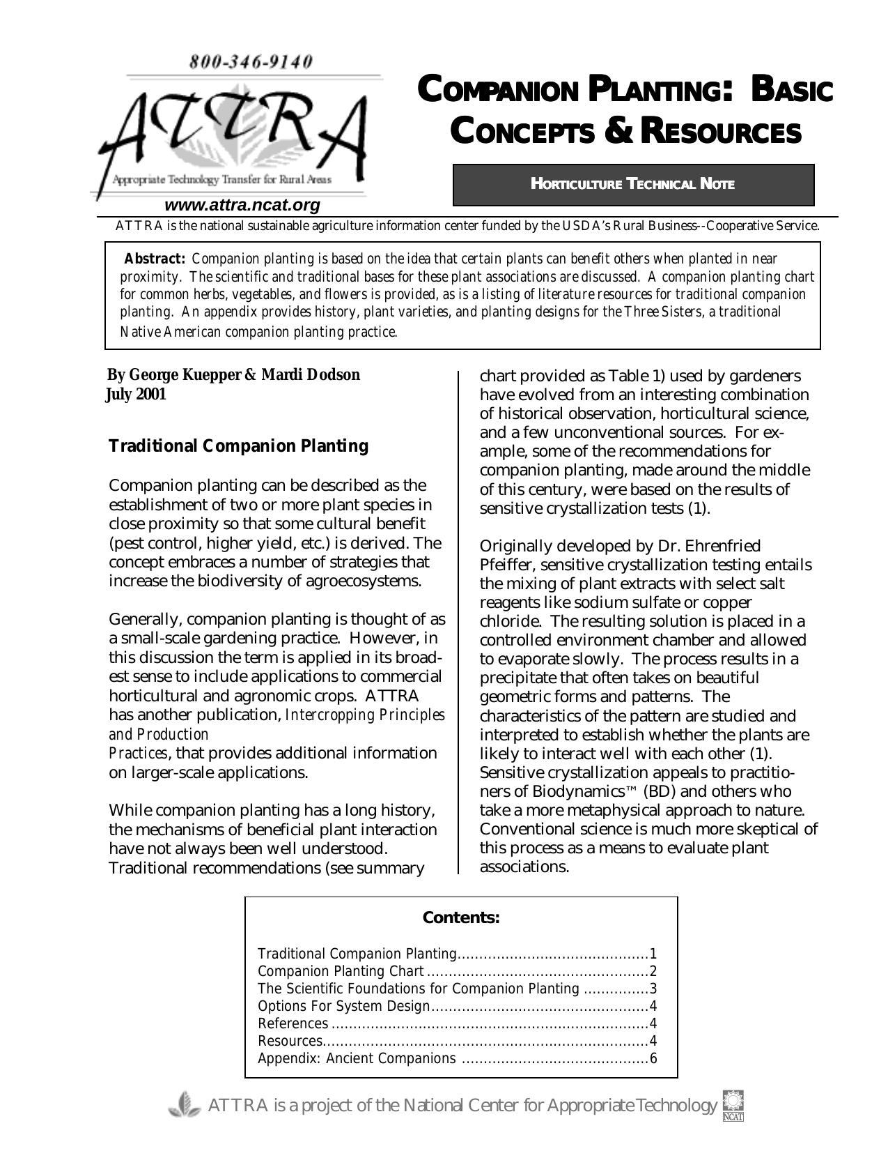 Companion Planting: Basic Concepts and Resources ~ PDF by Unknown