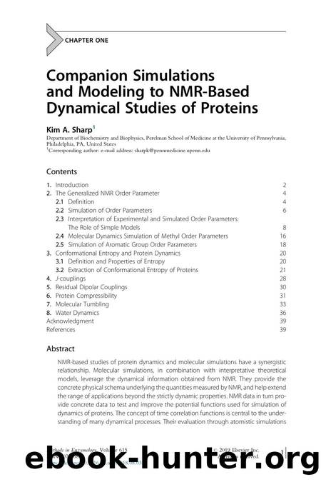 Companion Simulations and Modeling to NMR-Based Dynamical Studies of Proteins by Kim A. Sharp