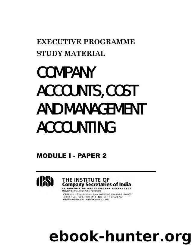 Company Accounts, Cost and Management Accounting by Company Accounts Cost & Management Accounting