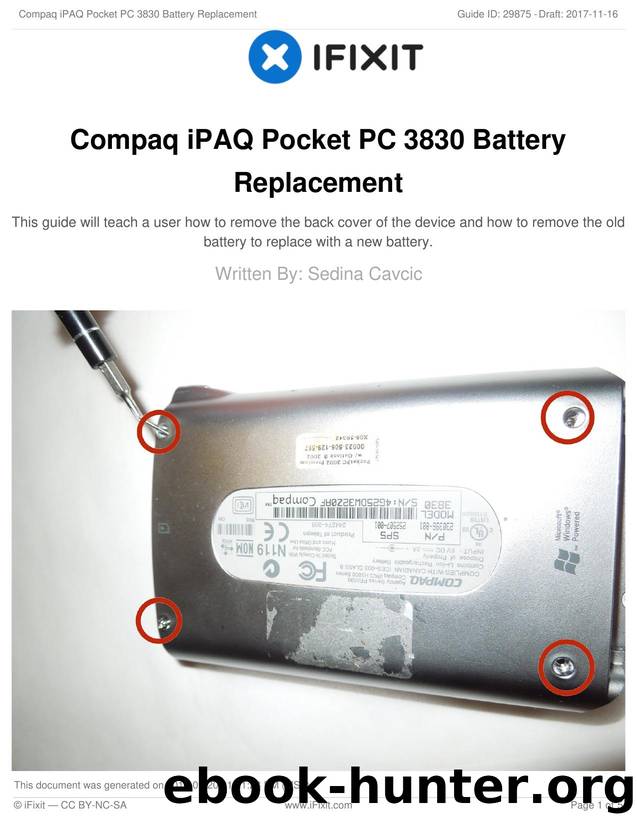 Compaq iPAQ Pocket PC 3830 Battery Replacement by Unknown