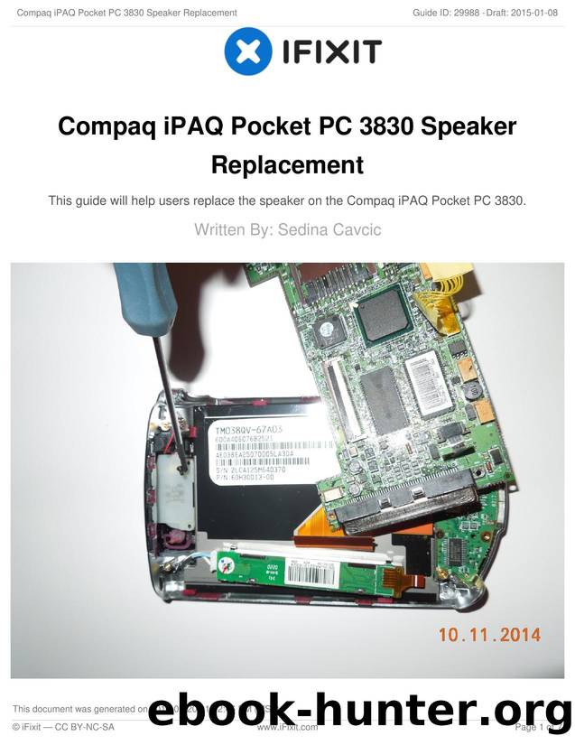 Compaq iPAQ Pocket PC 3830 Speaker Replacement by Unknown