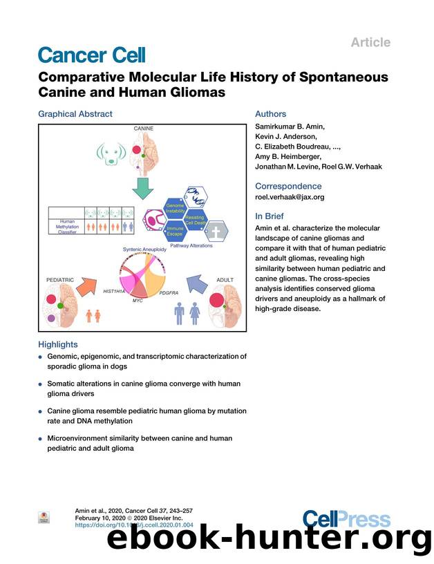 Comparative Molecular Life History of Spontaneous Canine and Human Gliomas by unknow