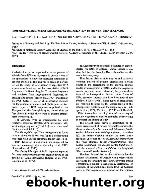 Comparative analysis of DNA sequence organization in the vertebrate genome by Unknown