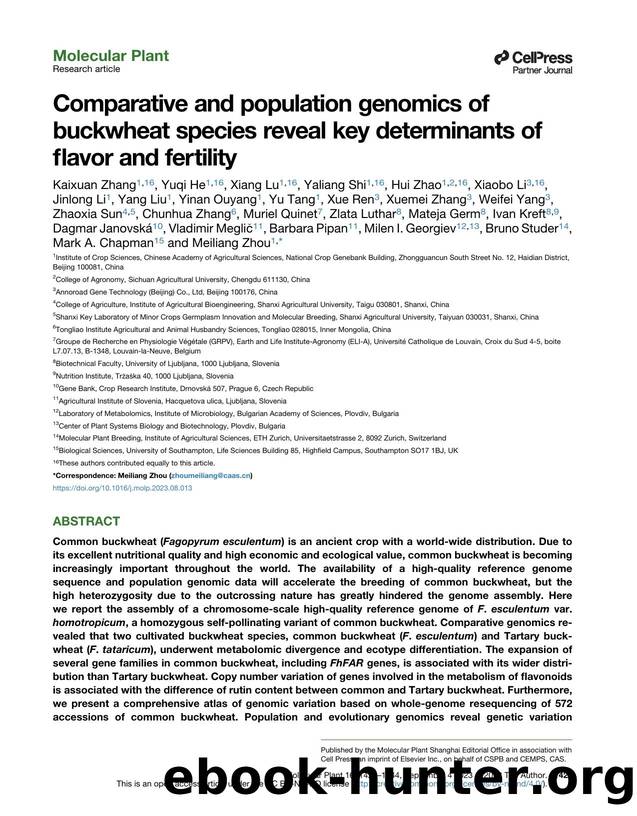 Comparative and population genomics of buckwheat species reveal key determinants of flavor and fertility by unknow