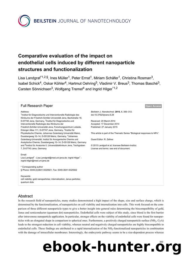 Comparative evaluation of the impact on endothelial cells induced by different nanoparticle structures and functionalization by unknow