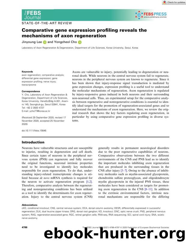 Comparative gene expression profiling reveals the mechanisms of axon regeneration by Unknown