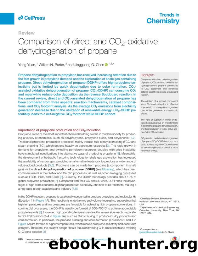Comparison of direct and CO2-oxidative dehydrogenation of propane by Yong Yuan & William N. Porter & Jingguang G. Chen