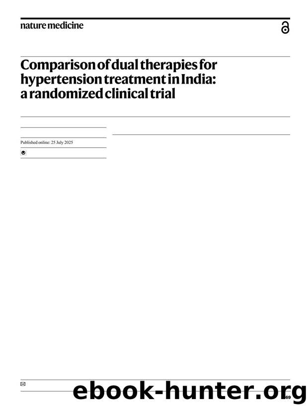 Comparison of dual therapies for hypertension treatment in India: a randomized clinical trial by unknow