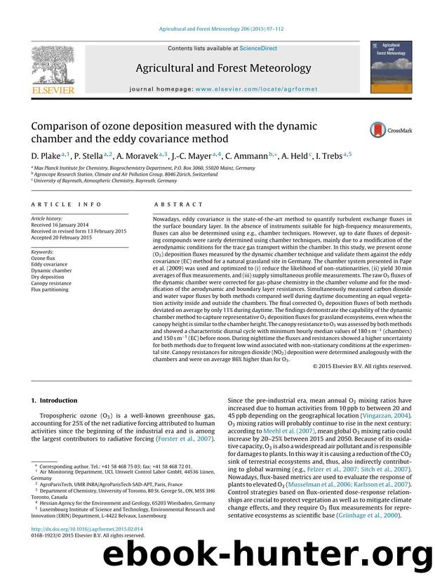 Comparison of ozone deposition measured with the dynamic chamber and the eddy covariance method by D. Plake & P. Stella & A. Moravek & J.-C. Mayer & C. Ammann & A. Held & I. Trebs