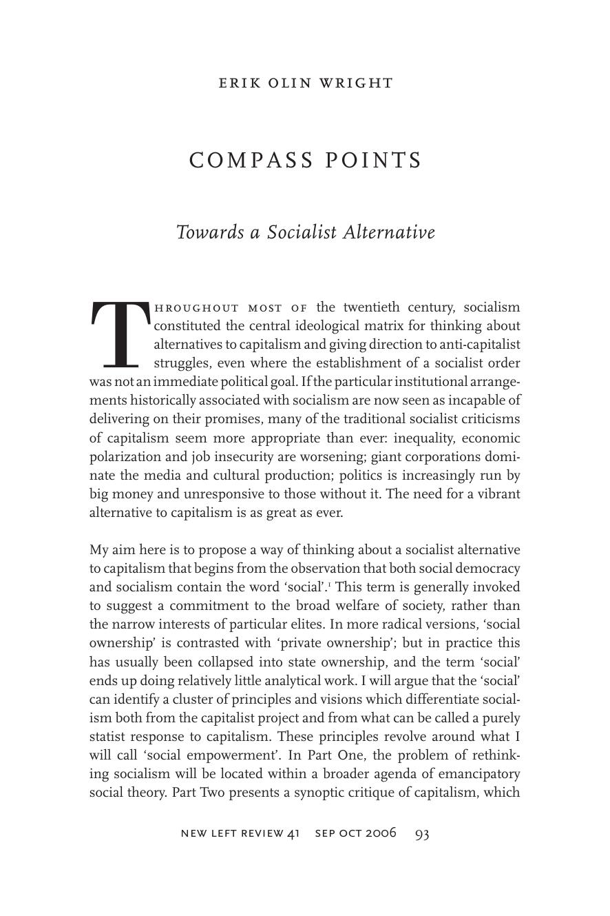 Compass Points: Towards a Socialist Alternative by Erik Olin Wright