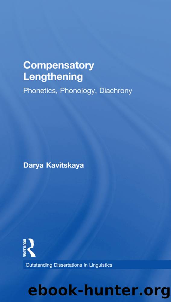 Compensatory Lengthening by Kavitskaya Darya;Horn Laurence;