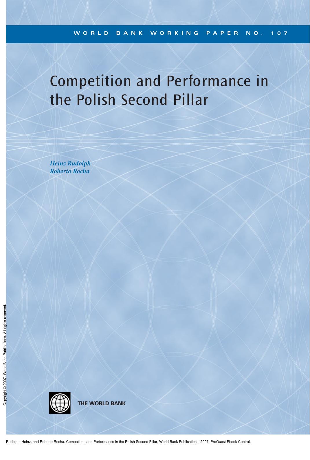 Competition and Performance in the Polish Second Pillar by Heinz Rudolph; Roberto Rocha