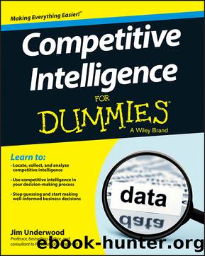 Competitive Intelligence For Dummies by James D. Underwood