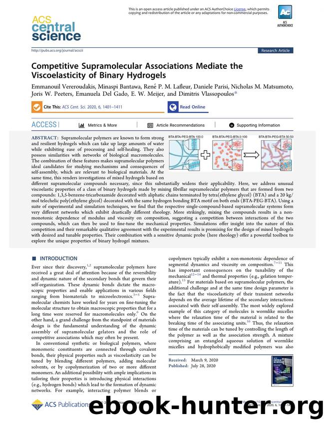Competitive Supramolecular Associations Mediate the Viscoelasticity of Binary Hydrogels by unknow