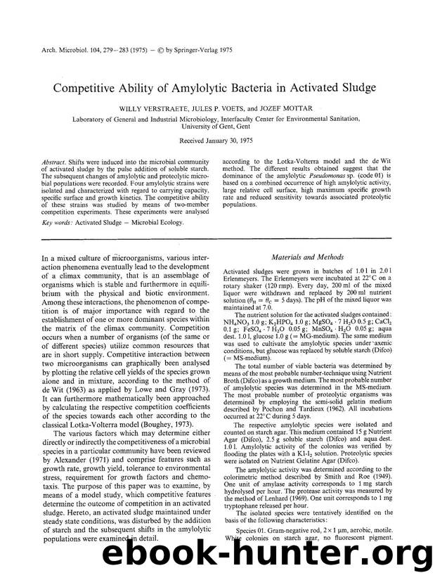 Competitive ability of amylolytic bacteria in activated sludge by Unknown