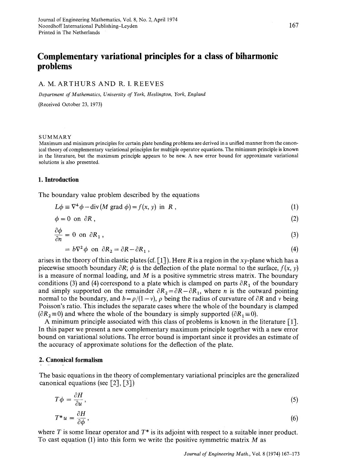 Complementary variational principles for a class of biharmonic problems by Unknown