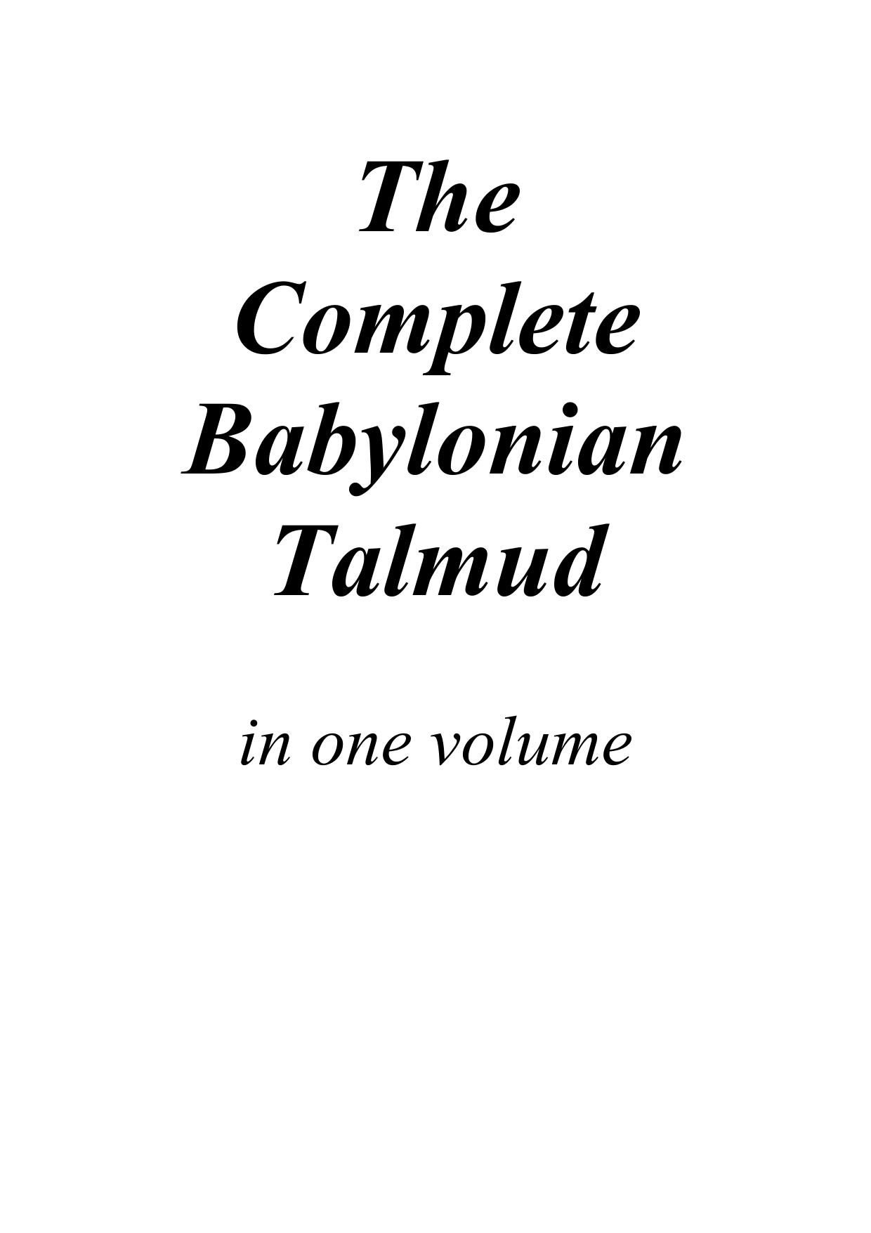 Complete Babylonian Talmuid by Unknown