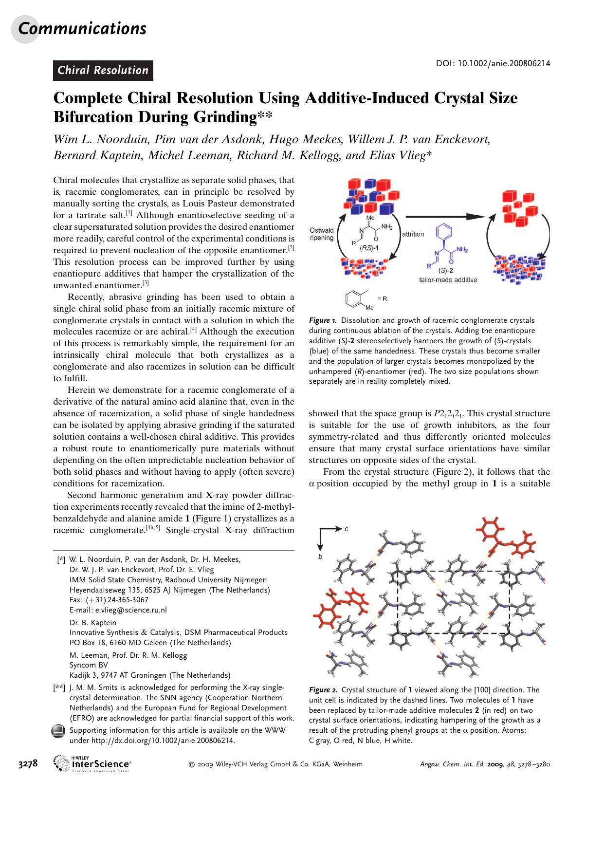 Complete Chiral Resolution Using Additive-Induced Crystal Size Bifurcation During Grinding by Unknown