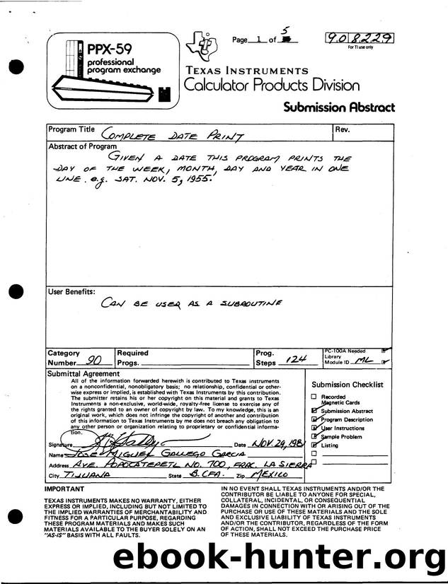 Complete Date Printer by Unknown