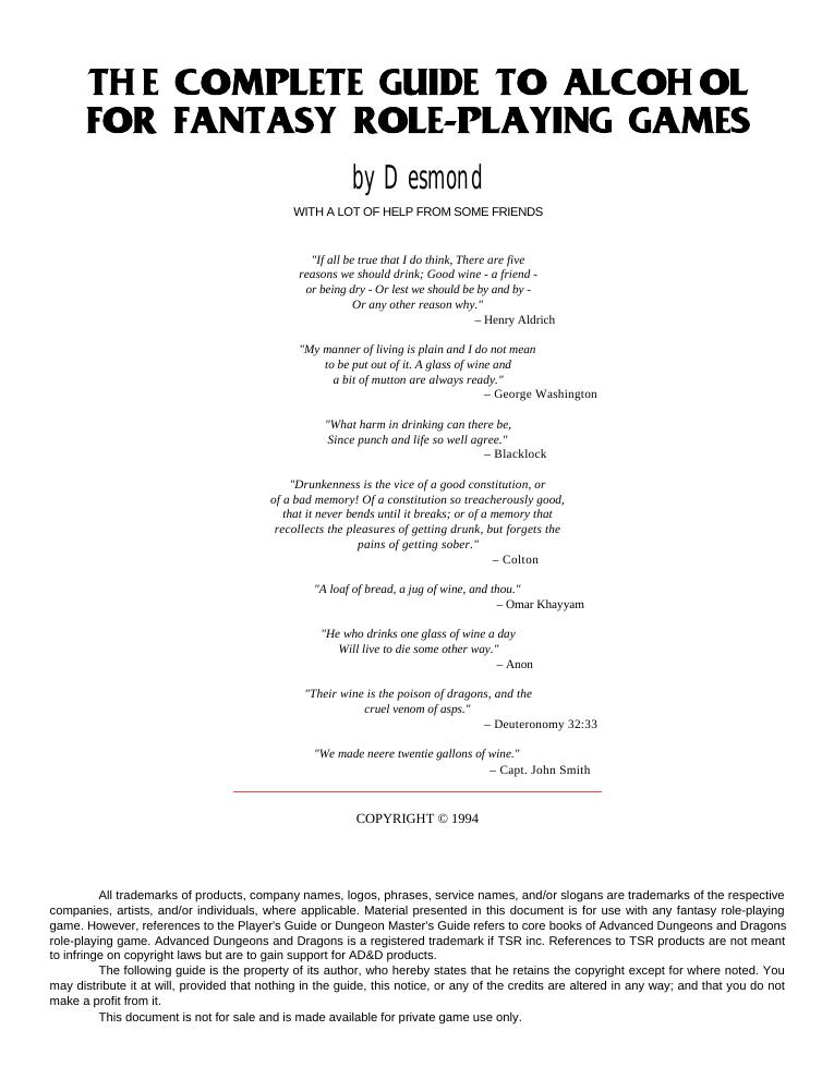 Complete Guide to Alcoholic Beverages by Nitehawk Jarrett