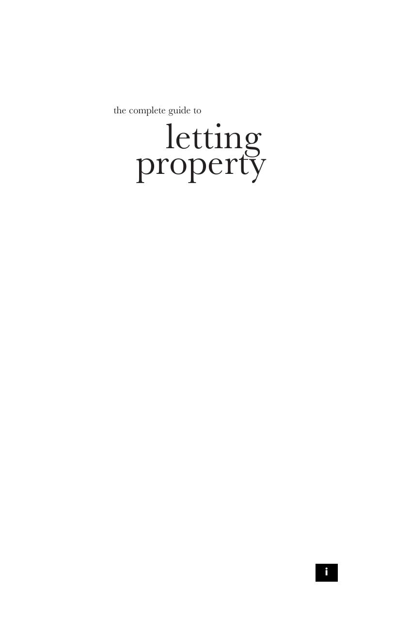 Complete Guide to Letting Property by Liz Hodgkinson