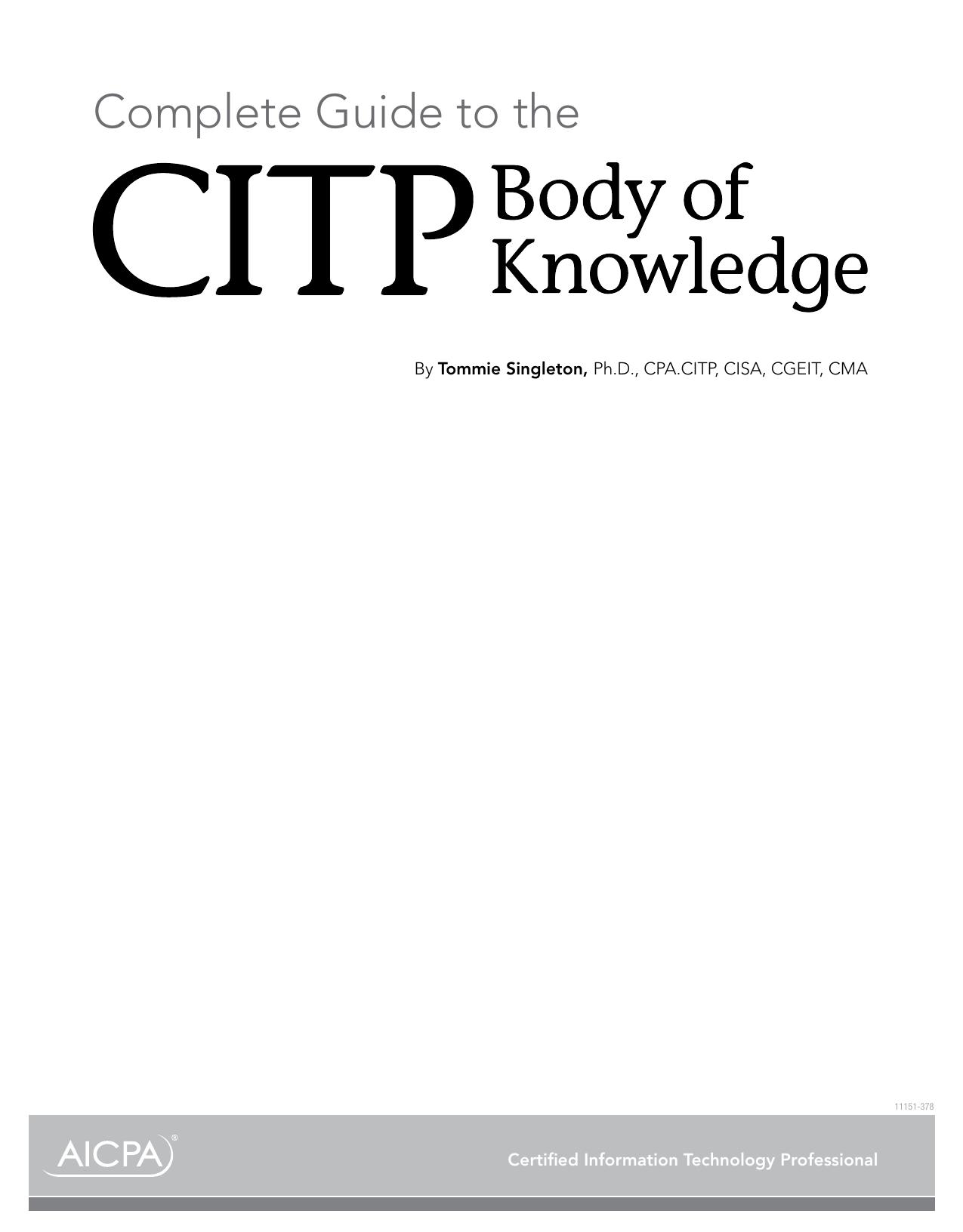 Complete Guide to the CITP Body of Knowledge by Unknow