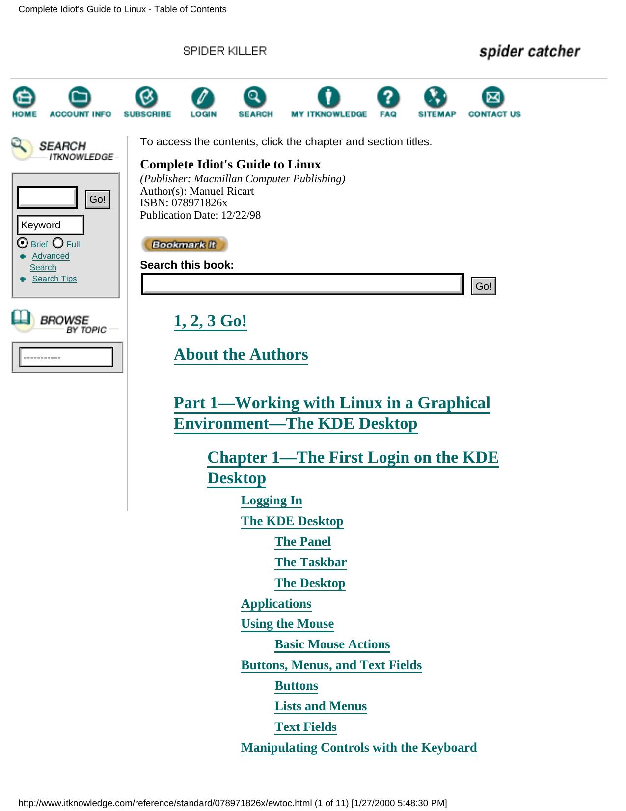 Complete Idiot's Guide to Linux - Table of Contents by The Complete Idiot's Guide to Linux 2E & CD-ROM(1999)(2nd edition)(382)