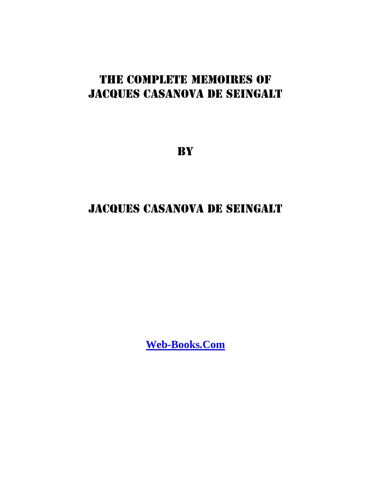 Complete Memoires of Casanova by sys1