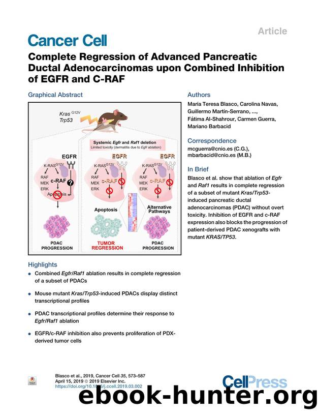 Complete Regression of Advanced Pancreatic Ductal Adenocarcinomas upon Combined Inhibition of EGFR and C-RAF by unknow