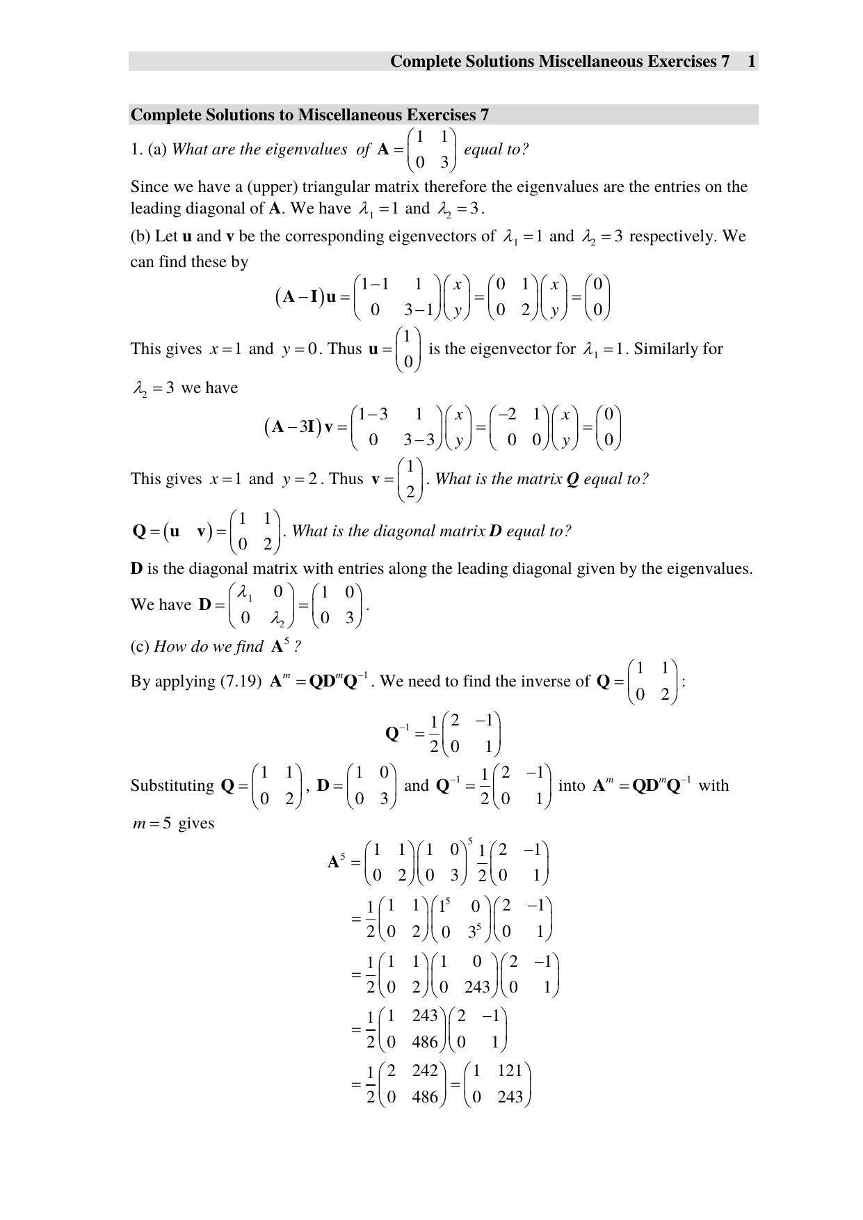 Complete Solutions Miscellaneous Exercise 7 by Your User Name