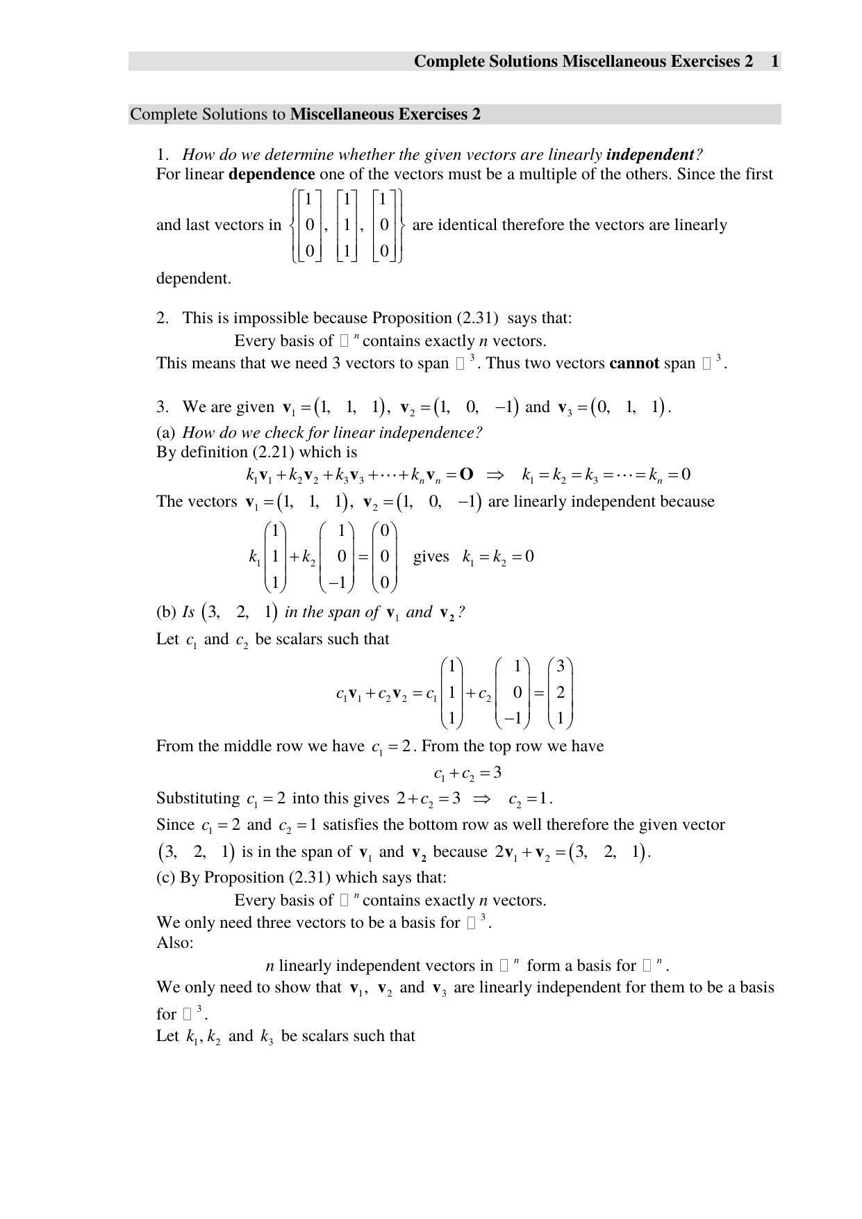 Complete Solutions to Miscellaneous Exercise 3 by Your User Name