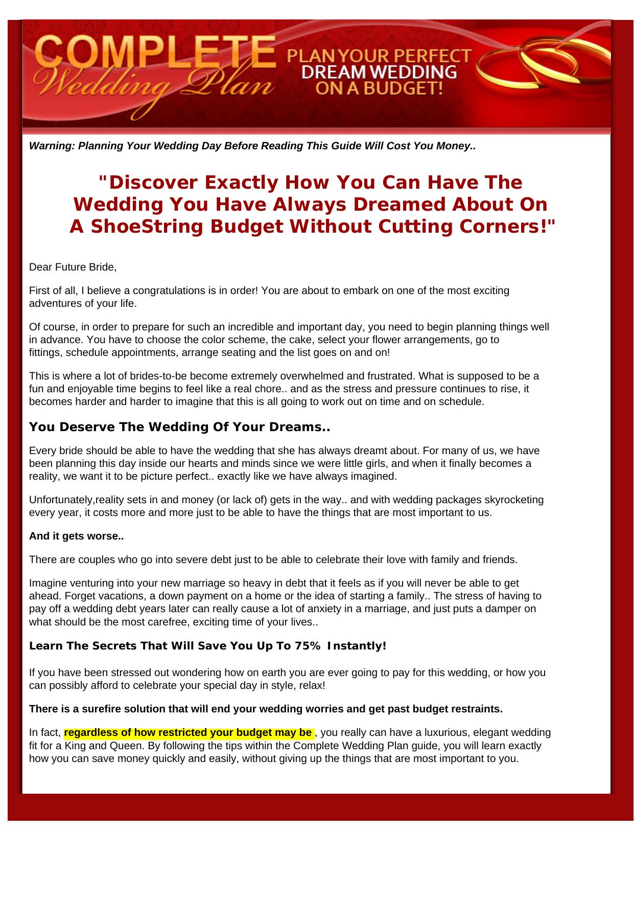 Complete Wedding Planning And Saving Guide. by Best of Kuszter's Collection