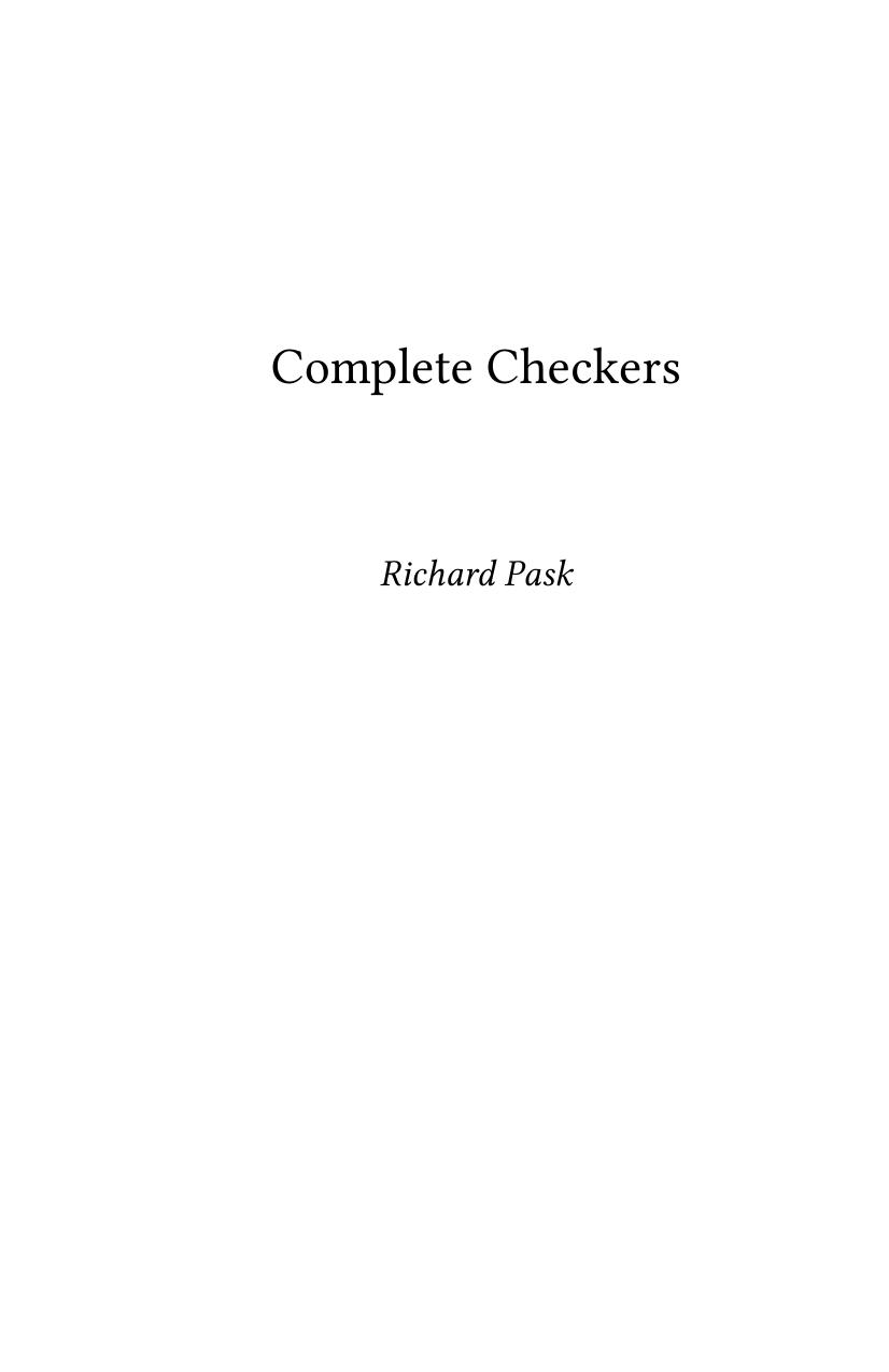 Complete checkers by Richard Pask