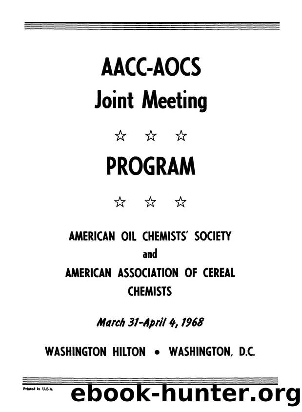 Complete program: AOCS-AACC Joint Meeting, Washington, D.C. by Unknown