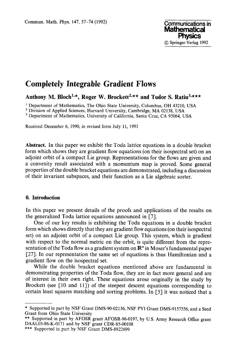 Completely integrable gradient flows by Unknown