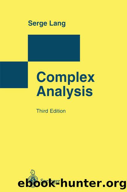 Complex Analysis by Serge Lang