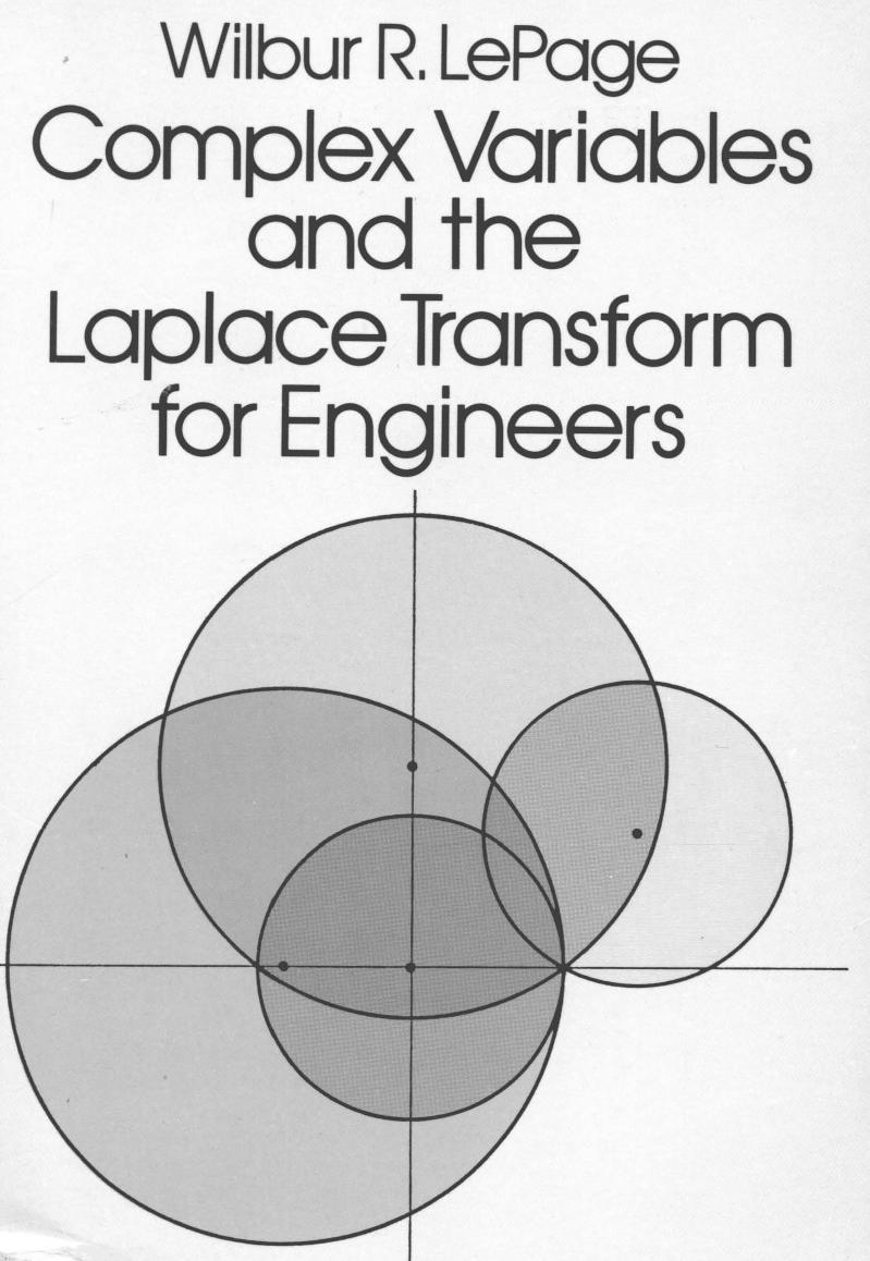 Complex Variables the Laplace Transform for Engineers by Unknown